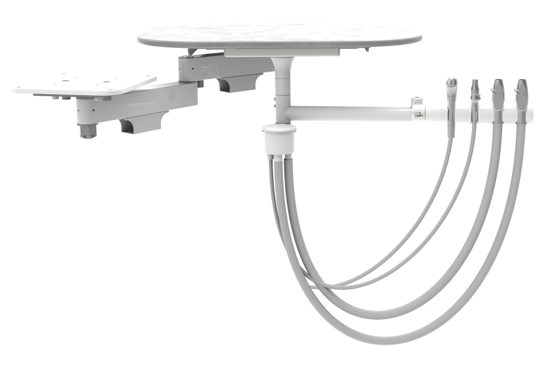 Cabinet mount rear assistant vacumm pkg with table